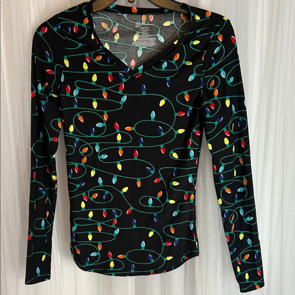 NoBoundries Black Multicolor String Light Blouse